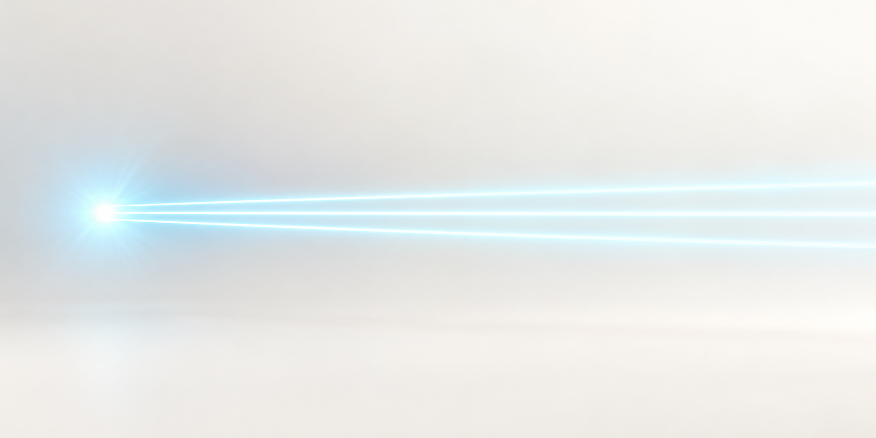 Three thin light rays carrying a signal
